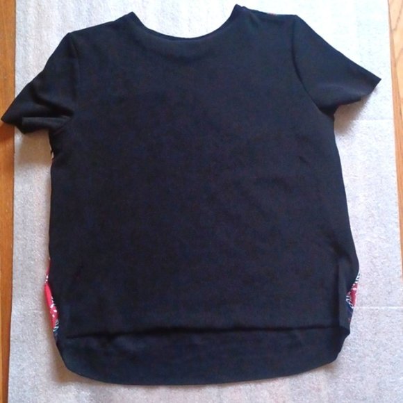 ZARA Short Sleeve Top Baroque Red Black M - Picture 3 of 6